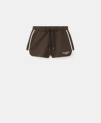 Mango Women's Embroidered Message Cotton Shorts