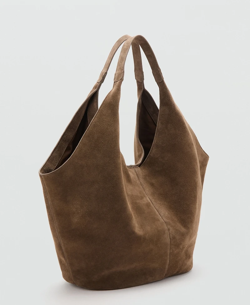 Mango Women's Suede Shoulder Bag