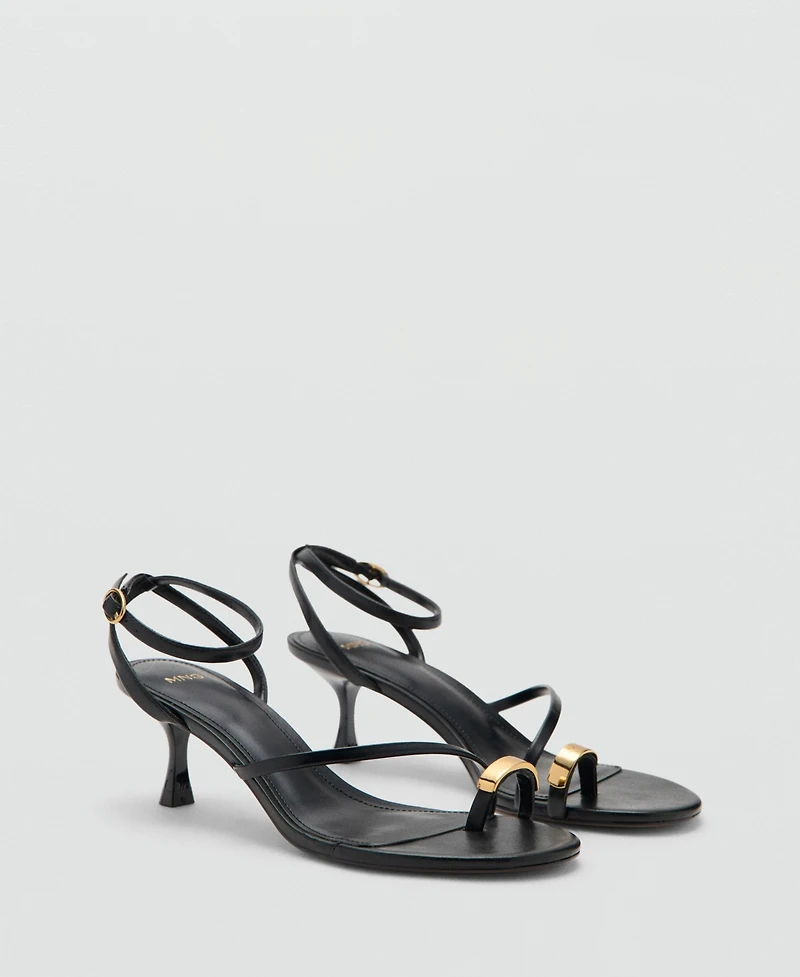 Mango Women's Crossed Strap Heeled Sandals