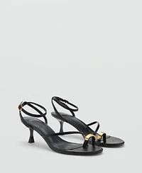 Mango Women's Crossed Strap Heeled Sandals