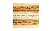 Household Essentials Handwoven Corded Paper and Cattail Striped Baskets with Handles, Set of 3