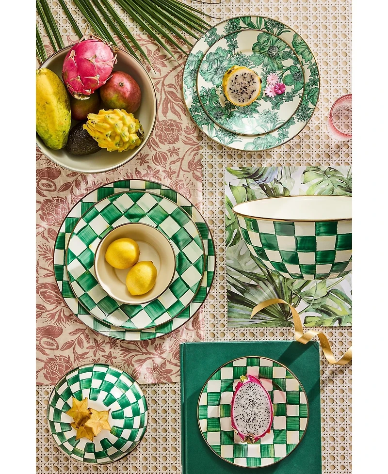 Mackenzie-Childs Emerald Check Small Everyday Bowl, 40-oz.