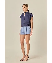 English Factory Women's Ric Rac Detailed Short Sleeve Shirt