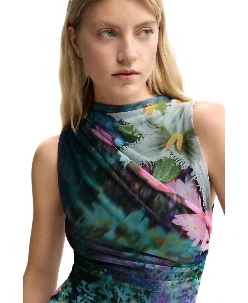 Desigual Women's Draped Floral Dress