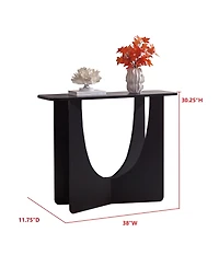Kings Brand Furniture Modern Sculptural Wood Console Table with Curved U-Base