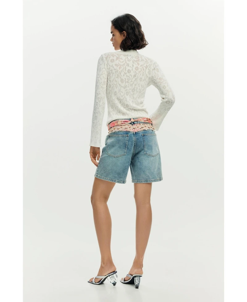 Desigual Women's Embroidered denim shorts