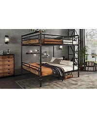 Streamdale Furniture Metal Bunk Bed, Industrial Detachable with Rails