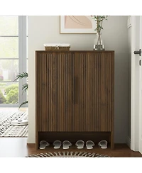 Streamdale Furniture Wooden Shoe Cabinet with Doors and Adjustable Shelves