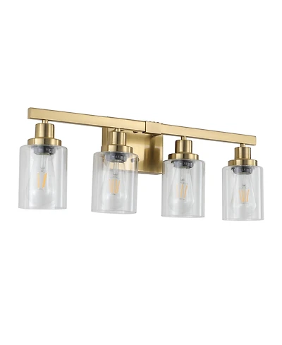 Busdays 24 Inch 4 Light Vanity Light with Clear Glass Shades Modern Iron Metal Bathroom Wall Fixture for Mirror Bathroom Dressing Table No Bulbs