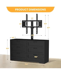 gaomon 47.2 Tv Stand with Mount for TVs 32-85", Media Console with 6 Drawers and Adjustable Height Bracket