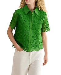 Hobbs London Women's Caroline Short Sleeve Loose Fit Shirt