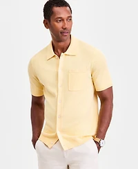 Club Room Men's Short-Sleeve Linen and Cotton Button Sweater Polo Shirt, Macy's Exclusive