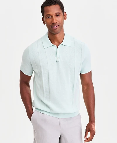 Club Room Men's Short-Sleeve Linen and Cotton Engineer Sweater, Macy's Exclusive