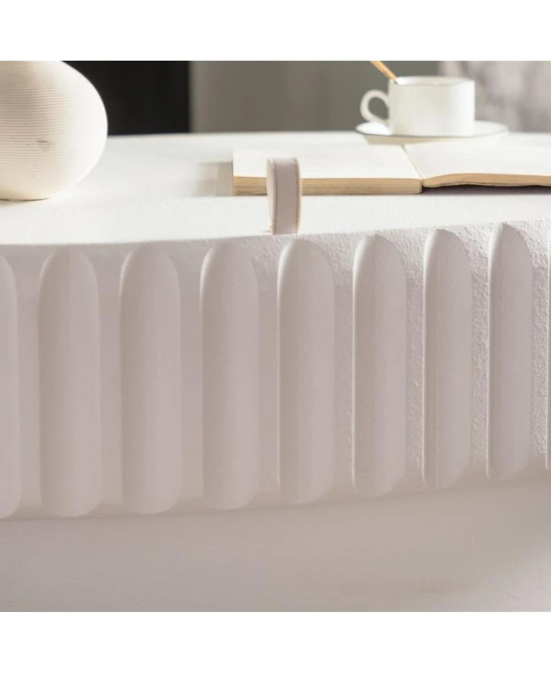 Streamdale Furniture Fluted Storage Table with Lift-Off Lid, Sleek Texture, Perfect for Modern Living