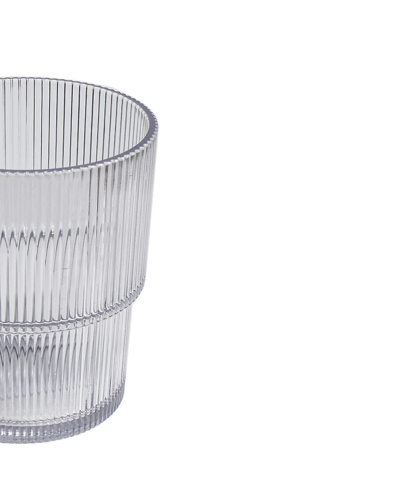 Abode Homewares Fine Ribbed Acrylic Drinking Glasses, Set of 6