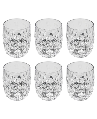 Abode Homewares Diamond Cut Acrylic Stemless Wine Glasses