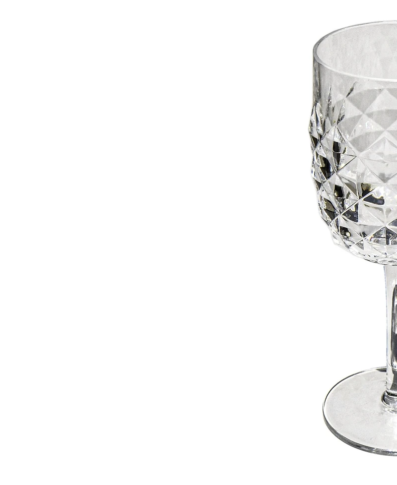 Abode Homewares Diamond Cut Acrylic Goblet Wine Glasses
