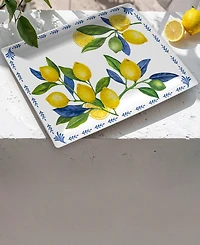 Abode Homewares Lemon Orchard 14" Melamine Rectangular Serving Tray
