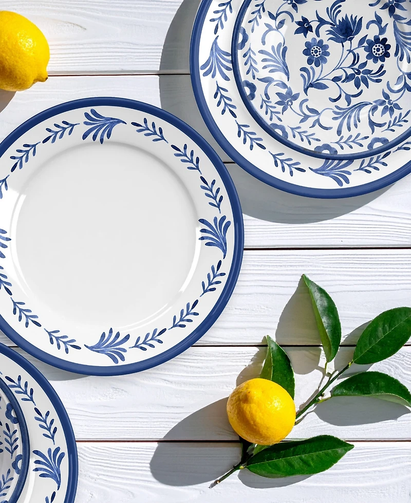 Abode Homewares Medallion Flower NewWave Melamine Salad Plates, Set of 6
