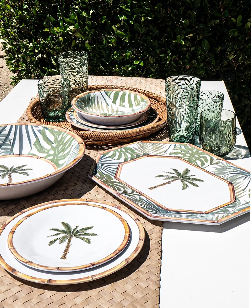 Abode Homewares Rainforest Palm NewWave Melamine Salad Plates, Set of 6