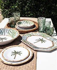 Abode Homewares Rainforest Palm NewWave Melamine Salad Plates, Set of 6