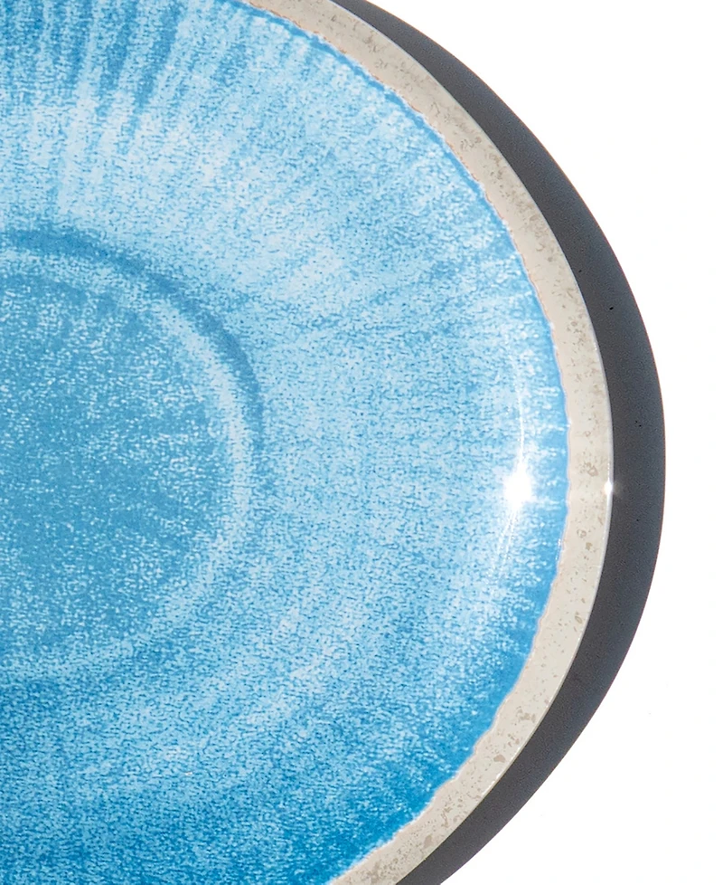 Abode Homewares Coastal Reactive NewWave Melamine Dinner Plates, Set of 6