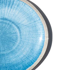 Abode Homewares Coastal Reactive NewWave Melamine Dinner Plates, Set of 6