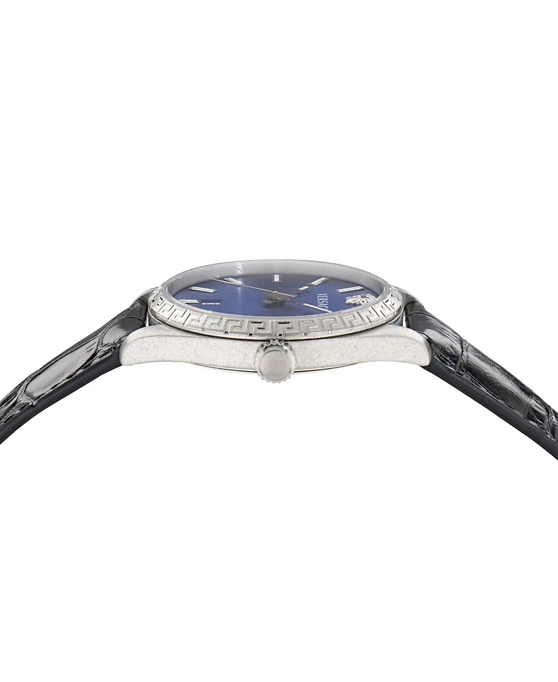 Versace Men's Millenyium Black Calf Leather Strap Watch 40mm