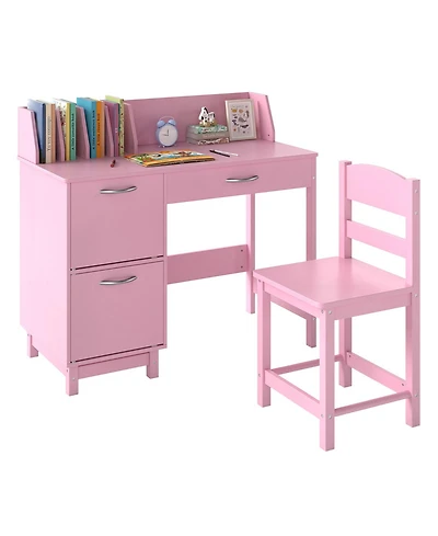 Slickblue Kids Wooden Study Desk and Chair Set for Learning and Writing