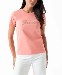 Guess Women's 3D Script Logo Short-Sleeve T-Shirt