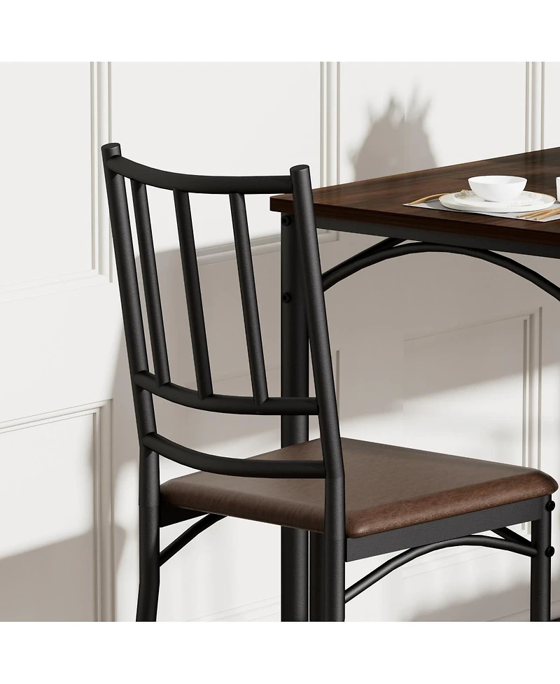 Streamdale Furniture Industrial Dining Table Set with 4 Benches (43.3"L)