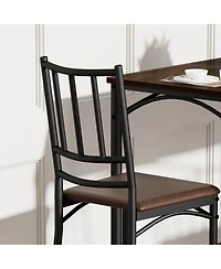 Streamdale Furniture Industrial Dining Table Set with 4 Benches (43.3"L)