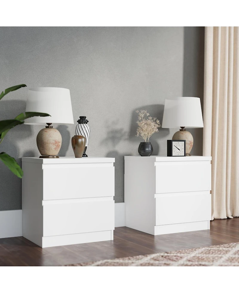 Streamdale Furniture 2-Drawer Nightstand with Handle-Free Design