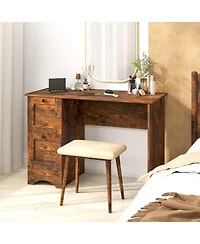 Slickblue Modern Wooden Computer Desk with 2 Drawers Workstation