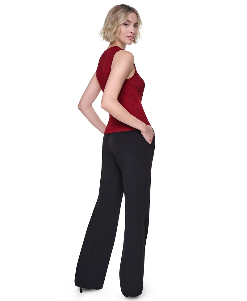 Dkny Women's Yoke Detail Sleeveless Sweater