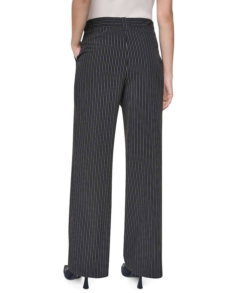 Dkny Women's Every Day Stretch Pleated Wide-Leg Trousers