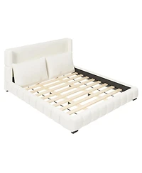 Streamdale Furniture Upholstered Platform Bed with 2 Pillows