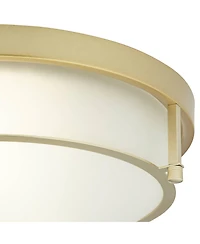 Possini Euro Design Encina 13inch Modern Flush-Mount Ceiling Light Fixture Kitchen Foyer Hallway Drum Frosted Glass