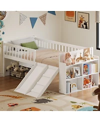 Streamdale Furniture Wooden Loft Bed with Storage, Slide and Ladder
