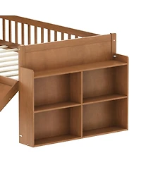 Streamdale Furniture Wooden Loft Bed with Storage, Slide, and Ladder