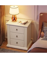 Tribesigns 3-Drawer Nightstand, Modern Bedside Table with Storage Drawers, Wood Night Stand Side End Table