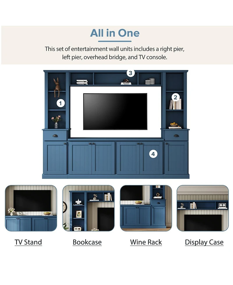 Streamdale Furniture Minimalist Tv Wall Unit and Stand with Storage