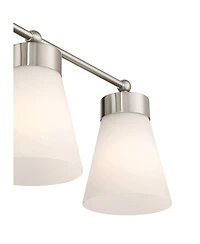 Regency Hill Hemingway 22" Wide Brushed Nickel and Cloud Glass 3-Light Bath Light