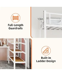 Streamdale Furniture Loft Bed Stairs, Desk and Storage