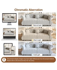 Streamdale Furniture Oversized Chesterfield Velvet Pull Out Sofa Bed