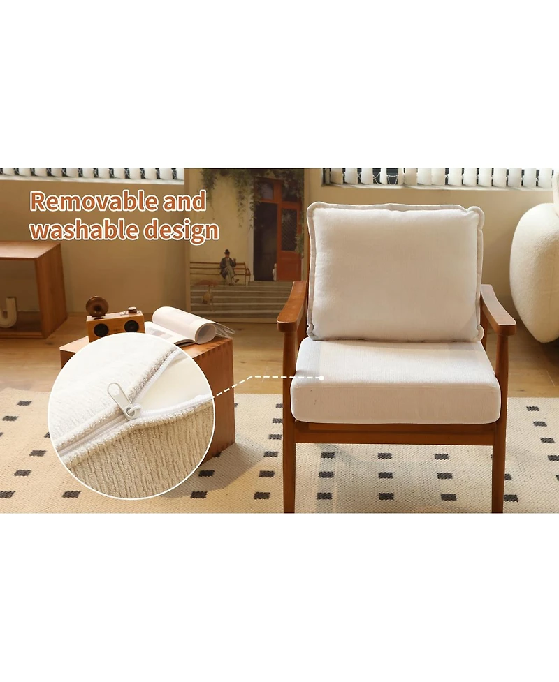 Streamdale Furniture Cozy Accent Chair with Solid Wood Frame