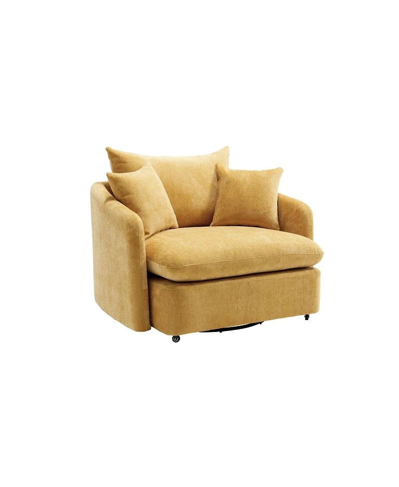 Streamdale Furniture Swivel Sofa Armchair with 3 Pillows