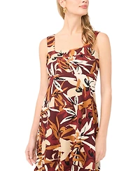 Vince Camuto Women's Printed Square Neck Maxi Dress