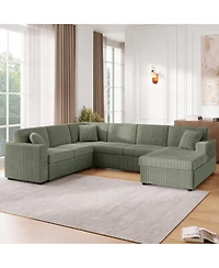 Streamdale Furniture U-Shaped Sectional Sofa with Chaise and Pillows