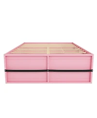 Streamdale Furniture Platform Bed w/ Bookshelf, Led